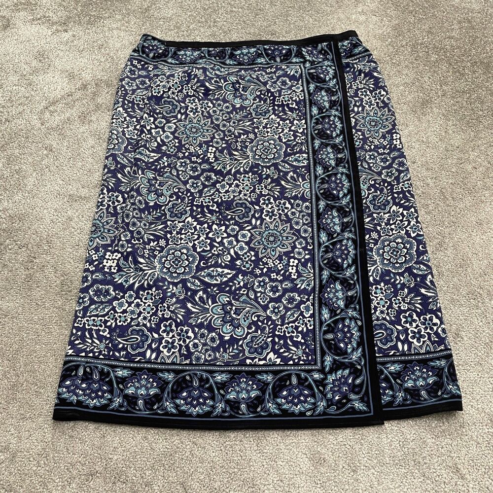 Sag Harbor Maxi Long Skirt Womens 14 Multi Paisley Floral Casual Summer 38x32